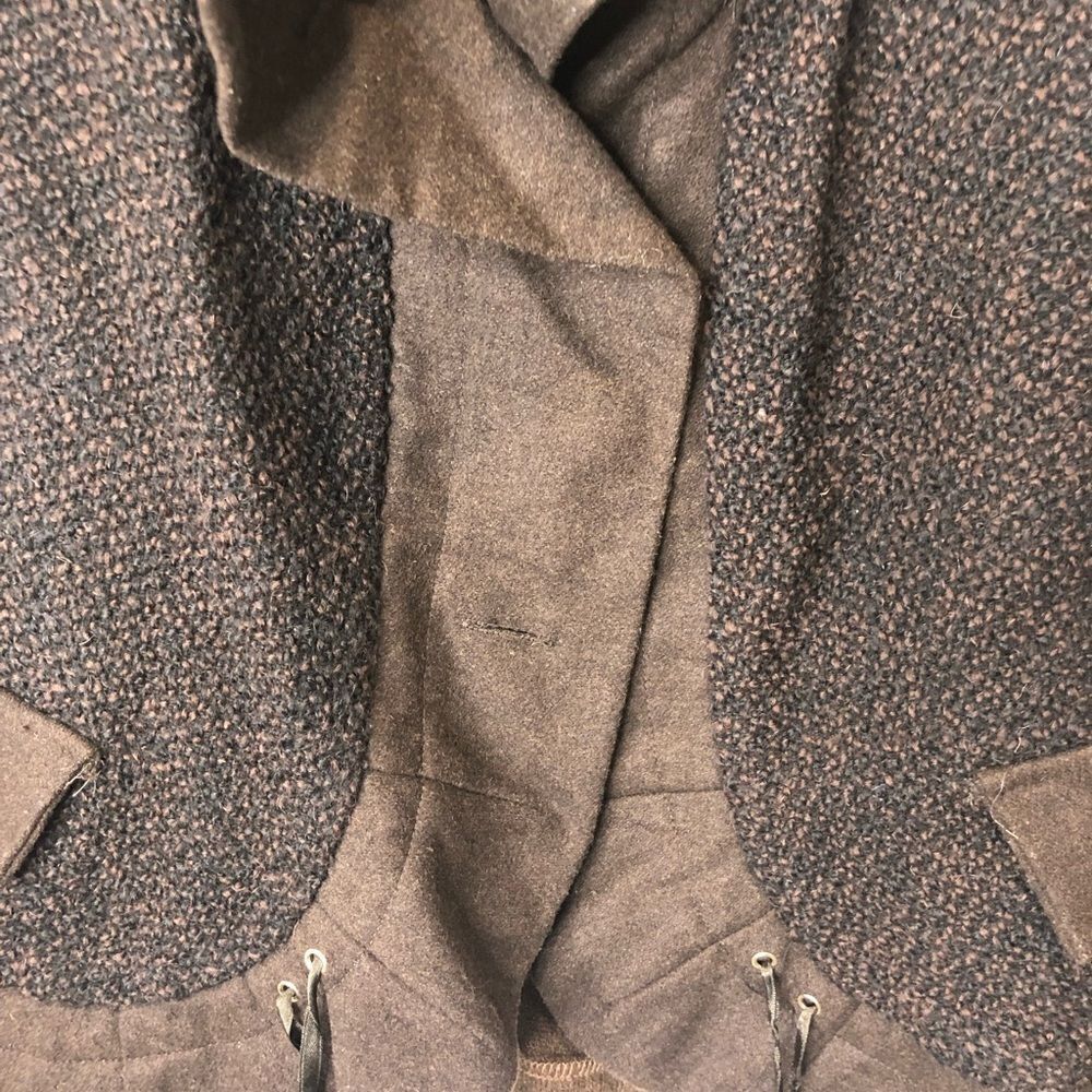 Lucy Paris brown long sleeve wool blend button front jacket, size small - Picture 3 of 14